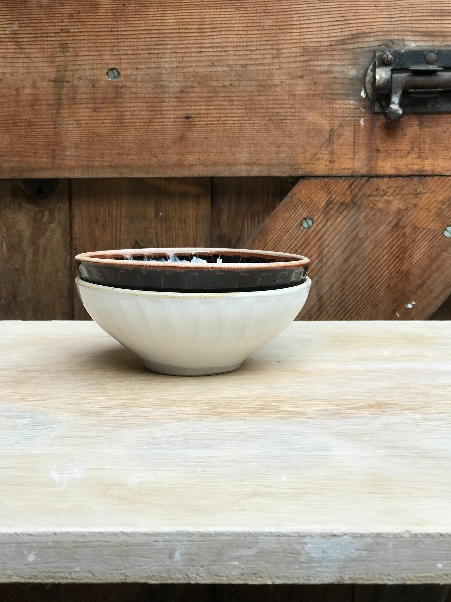 2 small fluted serve bowls